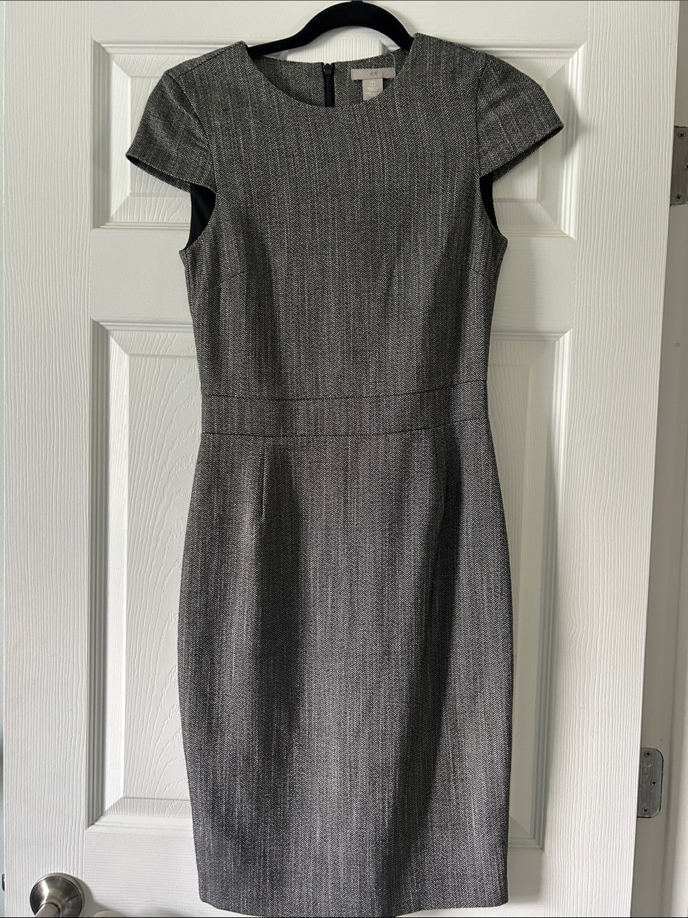 H&M Classic Grey Cap-Sleeve Pencil Dress